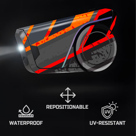 For Sena 60S Skin Stickers Communication System Protection Graphics Decal L68 Abstract Orange Red Motorcycle Accessories