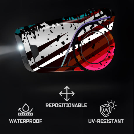 For Sena 60S Skin Stickers Communication System Protection Graphics Decal L69 Abstract Red White Motorcycle Accessories