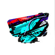 For Sena 60S Skin Stickers Communication System Protection Graphics Decal L70 Abstract Turquoise Red Motorcycle Accessories