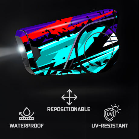 For Sena 60S Skin Stickers Communication System Protection Graphics Decal L70 Abstract Turquoise Red Motorcycle Accessories