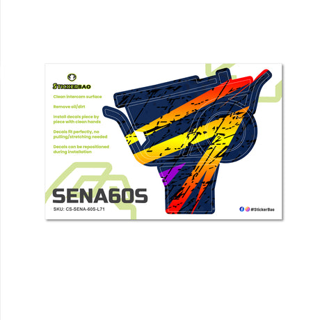 For Sena 60S Skin Stickers Communication System Protection Graphics Decal L71 Abstract Yellow Black Motorcycle Accessories