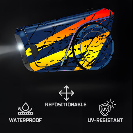 For Sena 60S Skin Stickers Communication System Protection Graphics Decal L71 Abstract Yellow Black Motorcycle Accessories