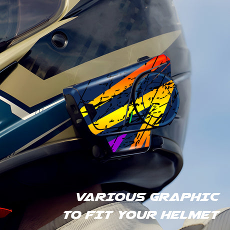 For Sena 60S Skin Stickers Communication System Protection Graphics Decal L71 Abstract Yellow Black Motorcycle Accessories