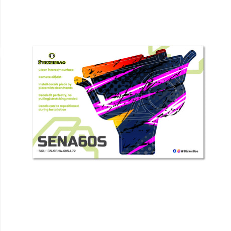 For Sena 60S Skin Stickers Communication System Protection Graphics Decal L72 Abstract Purple Black Motorcycle Accessories