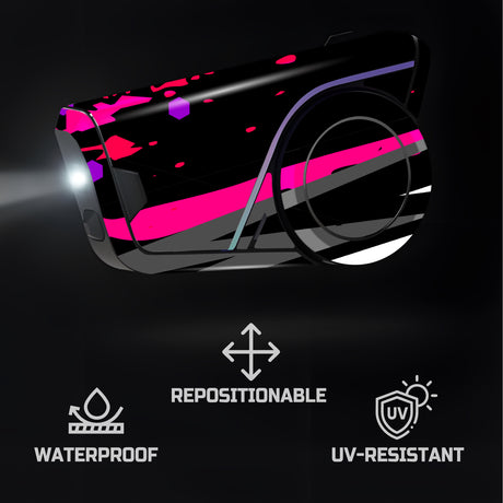 For Sena 60S Skin Stickers Communication System Protection Graphics Decal L73 Abstract Pink Black Motorcycle Accessories