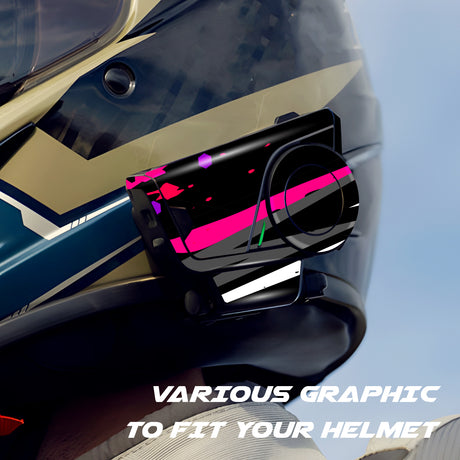 For Sena 60S Skin Stickers Communication System Protection Graphics Decal L73 Abstract Pink Black Motorcycle Accessories