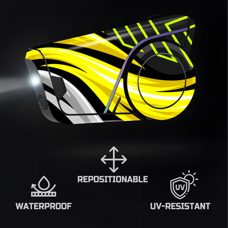 For Sena 60S Skin Stickers Communication System Protection Graphics Decal L74 Abstract Yellow Motorcycle Accessories