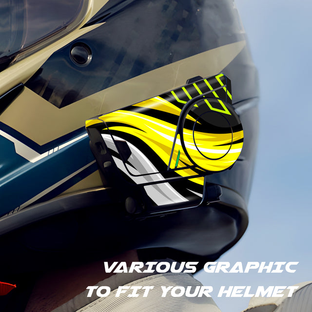 For Sena 60S Skin Stickers Communication System Protection Graphics Decal L74 Abstract Yellow Motorcycle Accessories