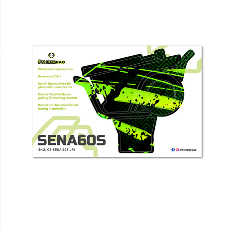 For Sena 60S Skin Stickers Communication System Protection Graphics Decal L75 Abstract Green Motorcycle Accessories