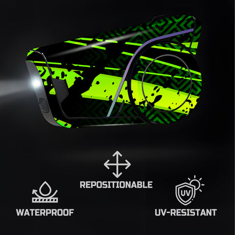 For Sena 60S Skin Stickers Communication System Protection Graphics Decal L75 Abstract Green Motorcycle Accessories