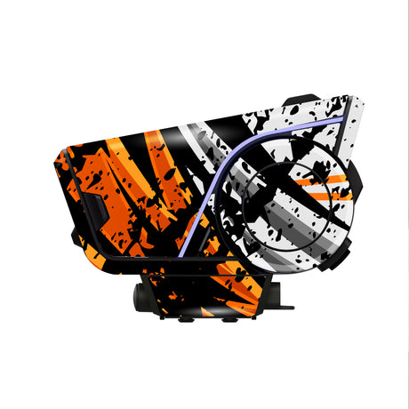 For Sena 60S Skin Stickers Communication System Protection Graphics Decal L76 Abstract Orange White Motorcycle Accessories