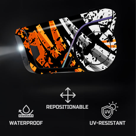 For Sena 60S Skin Stickers Communication System Protection Graphics Decal L76 Abstract Orange White Motorcycle Accessories