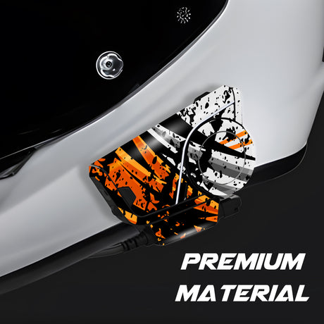 For Sena 60S Skin Stickers Communication System Protection Graphics Decal L76 Abstract Orange White Motorcycle Accessories