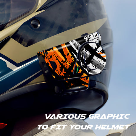 For Sena 60S Skin Stickers Communication System Protection Graphics Decal L76 Abstract Orange White Motorcycle Accessories