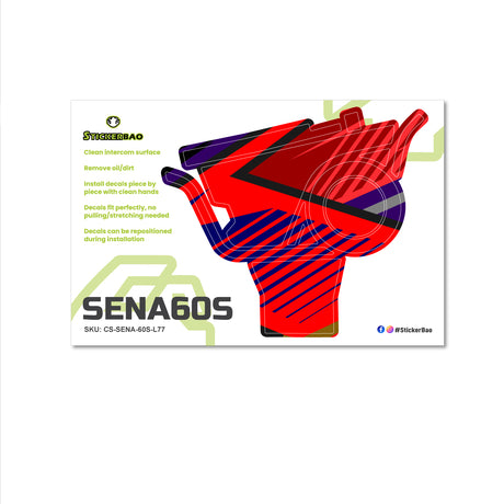 For Sena 60S Skin Stickers Communication System Protection Graphics Decal L77 Abstract Red Motorcycle Accessories