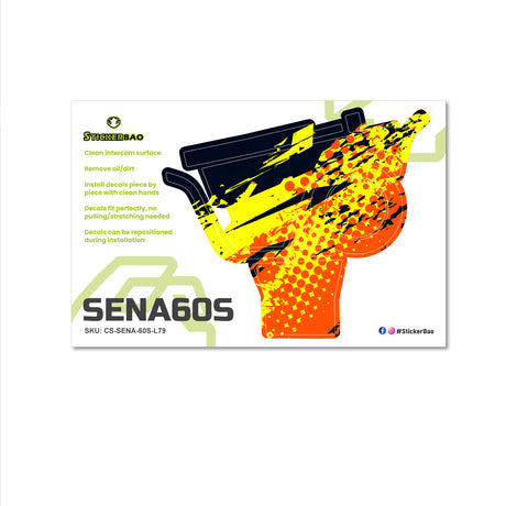 For Sena 60S Skin Stickers Communication System Protection Graphics Decal L79 Abstract Yellow Orange Motorcycle Accessories