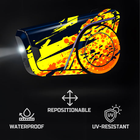 For Sena 60S Skin Stickers Communication System Protection Graphics Decal L79 Abstract Yellow Orange Motorcycle Accessories