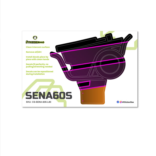 For Sena 60S Skin Stickers Communication System Protection Graphics Decal L80 Abstract Purple Pink Motorcycle Accessories