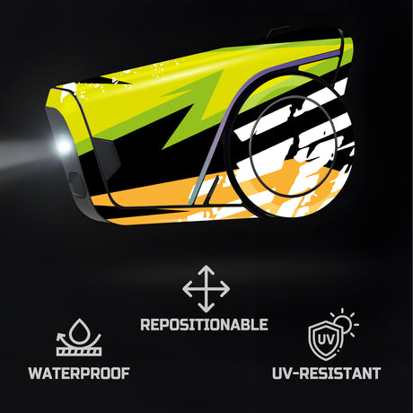 For Sena 60S Skin Stickers Communication System Protection Graphics Decal L81 Abstract Green Orange Motorcycle Accessories