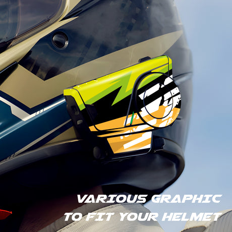 For Sena 60S Skin Stickers Communication System Protection Graphics Decal L81 Abstract Green Orange Motorcycle Accessories