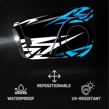 For Sena 60S Skin Stickers Communication System Protection Graphics Decal L82 Abstract Blue Black Motorcycle Accessories