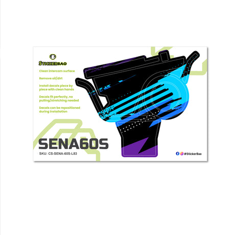 For Sena 60S Skin Stickers Communication System Protection Graphics Decal L83 Abstract Blue Black Motorcycle Accessories
