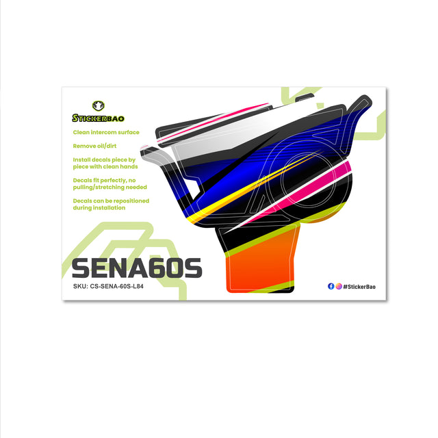 For Sena 60S Skin Stickers Communication System Protection Graphics Decal L84 Abstract Colorful Motorcycle Accessories