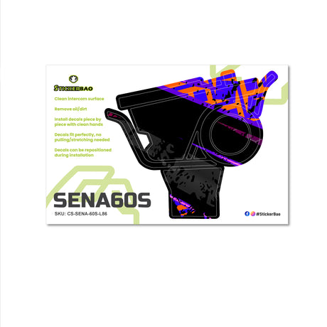 For Sena 60S Skin Stickers Communication System Protection Graphics Decal L86 Abstract Purple Black Motorcycle Accessories