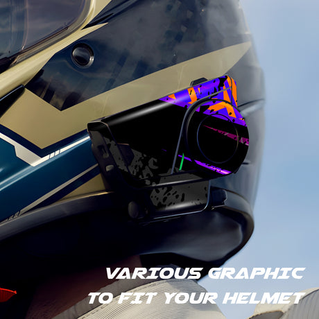 For Sena 60S Skin Stickers Communication System Protection Graphics Decal L86 Abstract Purple Black Motorcycle Accessories