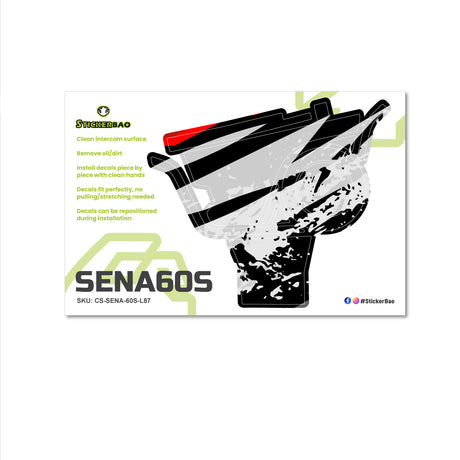 For Sena 60S Skin Stickers Communication System Protection Graphics Decal L87 Abstract Gray White Motorcycle Accessories