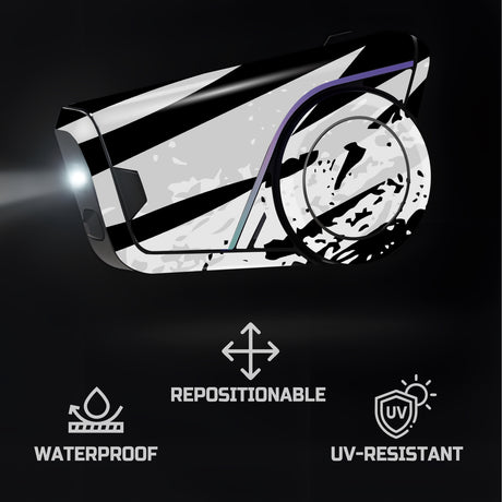 For Sena 60S Skin Stickers Communication System Protection Graphics Decal L87 Abstract Gray White Motorcycle Accessories