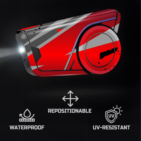 For Sena 60S Skin Stickers Communication System Protection Graphics Decal L88 Abstract Red Gray Motorcycle Accessories
