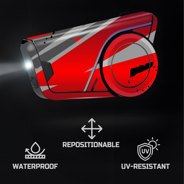 For Sena 60S Skin Stickers Communication System Protection Graphics Decal L88 Abstract Red Gray Motorcycle Accessories