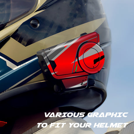 For Sena 60S Skin Stickers Communication System Protection Graphics Decal L88 Abstract Red Gray Motorcycle Accessories