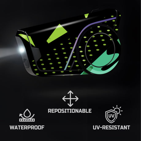 For Sena 60S Skin Stickers Communication System Protection Graphics Decal L89 Abstract Green Black Motorcycle Accessories