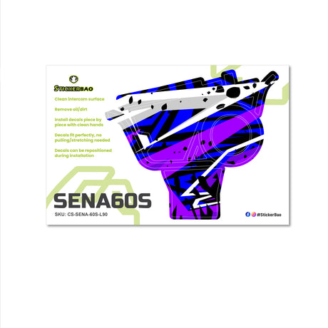 For Sena 60S Skin Stickers Communication System Protection Graphics Decal L90 Abstract Blue Purple Motorcycle Accessories