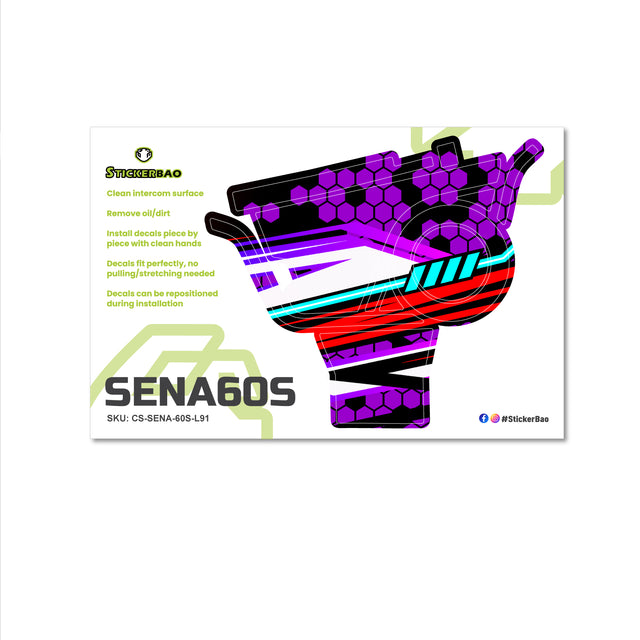 For Sena 60S Skin Stickers Communication System Protection Graphics Decal L91 Abstract Colorful Motorcycle Accessories