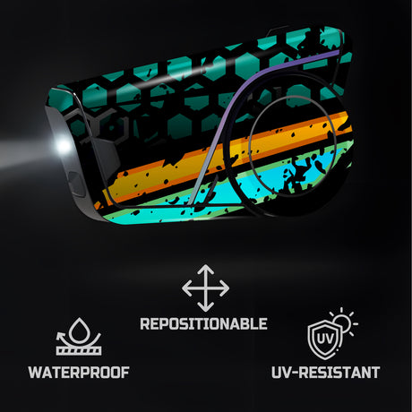 For Sena 60S Skin Stickers Communication System Protection Graphics Decal L92 Abstract Green Orange Motorcycle Accessories