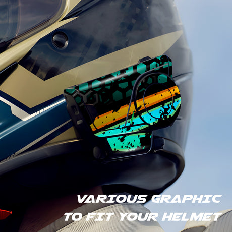 For Sena 60S Skin Stickers Communication System Protection Graphics Decal L92 Abstract Green Orange Motorcycle Accessories