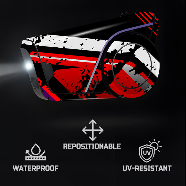 For Sena 60S Skin Stickers Communication System Protection Graphics Decal L93 Abstract Red Black Motorcycle Accessories