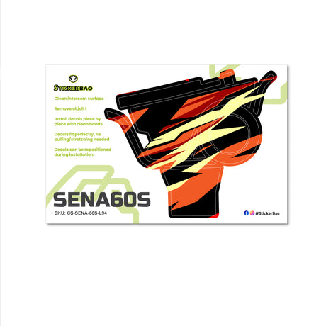 For Sena 60S Skin Stickers Communication System Protection Graphics Decal L94 Abstract Yellow Orange Motorcycle Accessories