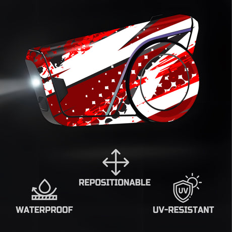 For Sena 60S Skin Stickers Communication System Protection Graphics Decal L95 Abstract Red White Motorcycle Accessories