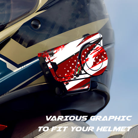 For Sena 60S Skin Stickers Communication System Protection Graphics Decal L95 Abstract Red White Motorcycle Accessories