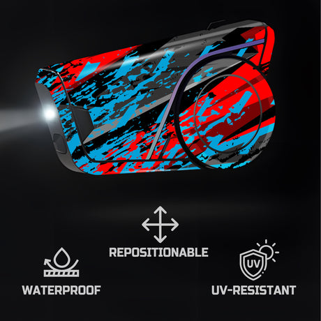 For Sena 60S Skin Stickers Communication System Protection Graphics Decal L96 Abstract Red Blue Motorcycle Accessories