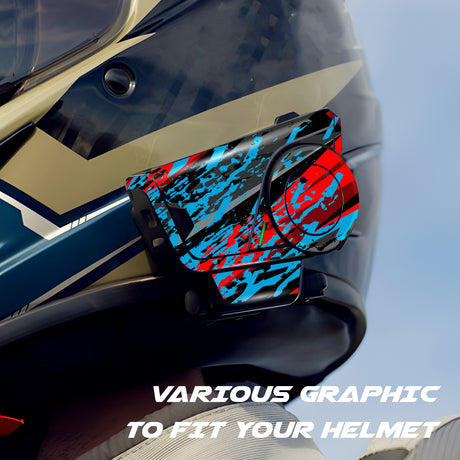 For Sena 60S Skin Stickers Communication System Protection Graphics Decal L96 Abstract Red Blue Motorcycle Accessories