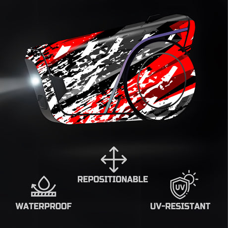 For Sena 60S Skin Stickers Communication System Protection Graphics Decal L97 Abstract Red White Motorcycle Accessories