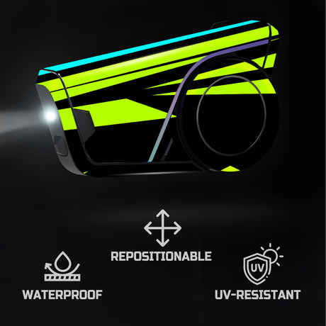 For Sena 60S Skin Stickers Communication System Protection Graphics Decal L99 Abstract Green Black Motorcycle Accessories