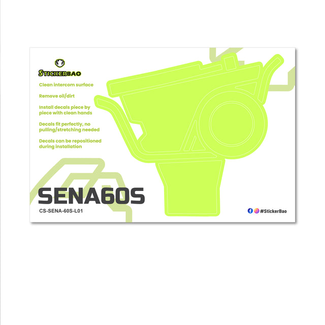 For Sena 60S Skin Stickers Communication System Protection Graphics Decal Solid Color Light Green Motorcycle Accessories