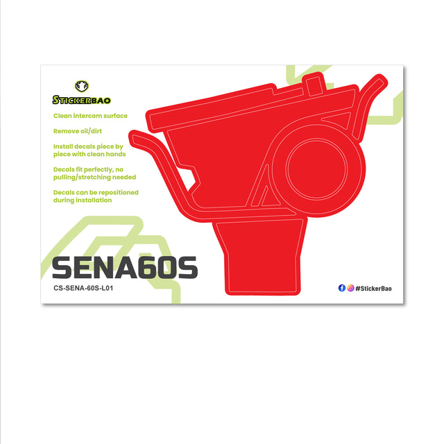 For Sena 60S Skin Stickers Communication System Protection Graphics Decal Solid Color Red Motorcycle Accessories
