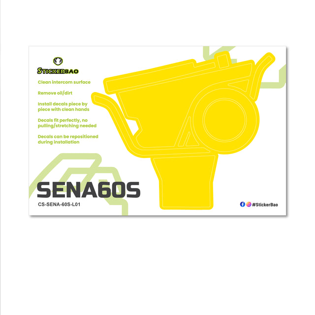 For Sena 60S Skin Stickers Communication System Protection Graphics Decal Solid Color Yellow Motorcycle Accessories